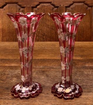 Bohemian Enamelled Glass Vases 1