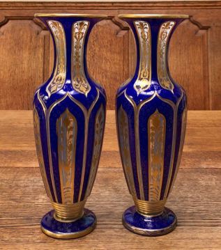 Pair of Bohemian Overlay Vases Height 30cm Price £SOLD